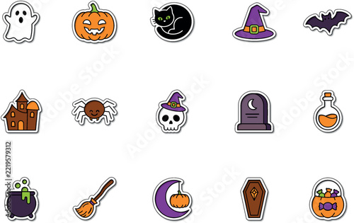 Enchanting halloween sticker collection a spooky mix of ghosts pumpkins witches bats and more for festive decorations and creative projects