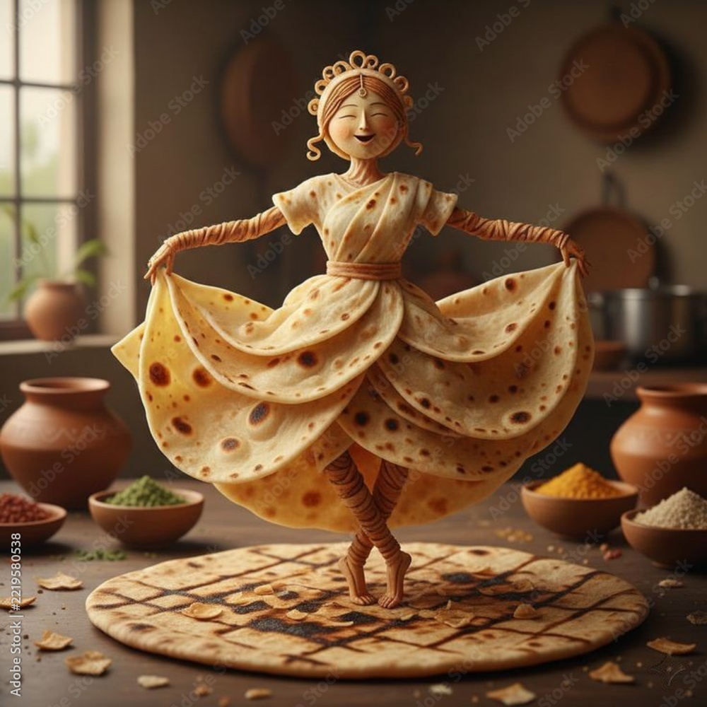 Fototapeta premium Gir Made With Chapati 