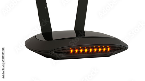 Black wireless router isolated on transparent background