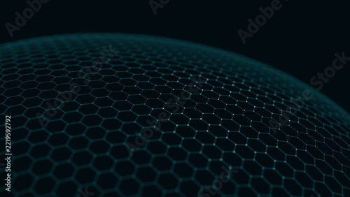 Hexagonal dome fragment particle background