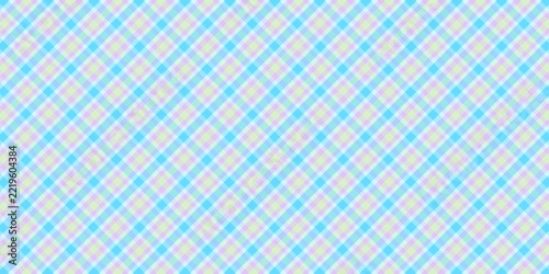 Pastel Blue Pink Diagonal Plaid Seamless Pattern Vector Background