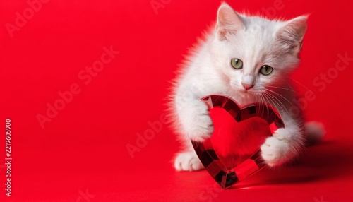 kitten with a heart