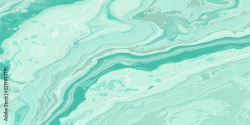 Abstract swirls of aqua and mint green create a soothing marble-like pattern, evoking a sense of calm and sophistication.