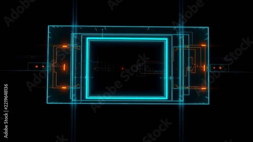 Futuristic digital frame HUD interface technology background