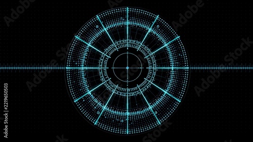 Futuristic blue hud interface circle design element