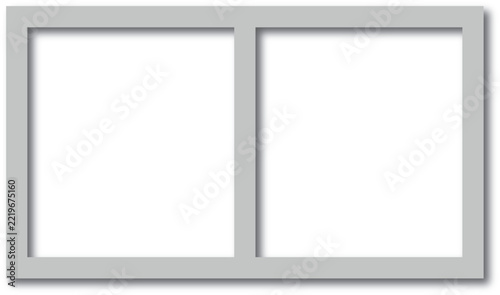 Minimalist Gray Window Frame with Soft Shadow, Modern Architectural Design
