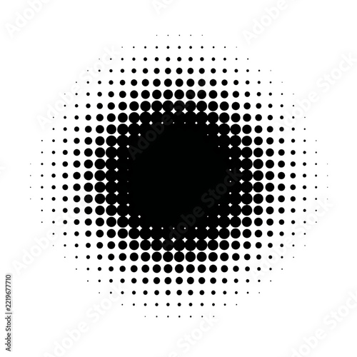 Black pixelated dot isolated on white background