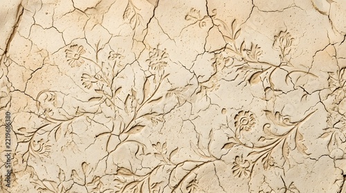 Dried botanical branches with leaves on light background