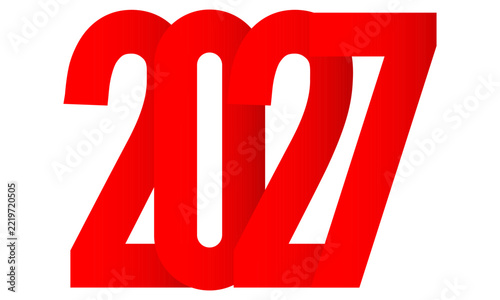 Red vector graphic of the number 2027