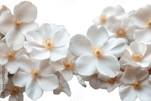 White flowers isolated on white background for product catalog, ecommerce, advertising and commercial design projects