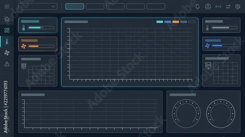 Temperature Monitoring Dashboard with Blank Graphs, Cold Chain Compliance Concept