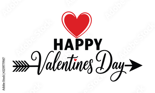 Vector stock art featuring a Valentine's Day Calligraphy Banner decorated with a Heart element