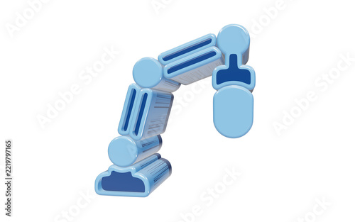 Industrial robotic arm 3d icon isolated on transparent background for automated manufacturing and smart factory technology concepts and futuristic robotics engineering graphics