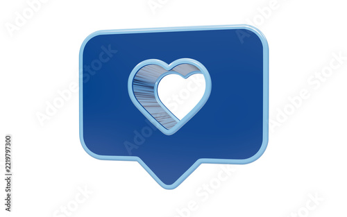 Heart shape notification 3d icon isolated on transparent background for social media likes and engagement tracking and user interaction feedback tools