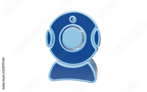 Webcam video conference 3d icon isolated on transparent background for remote work software and virtual meeting technology and digital communication tools