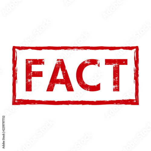 Obraz na plátně Red distressed rectangular rubber stamp with the word fact