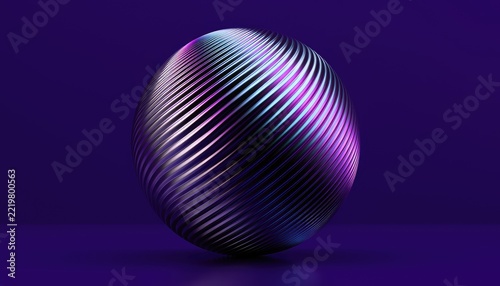 A futuristic, iridescent egg-shaped object rests on a reflective purple surface.