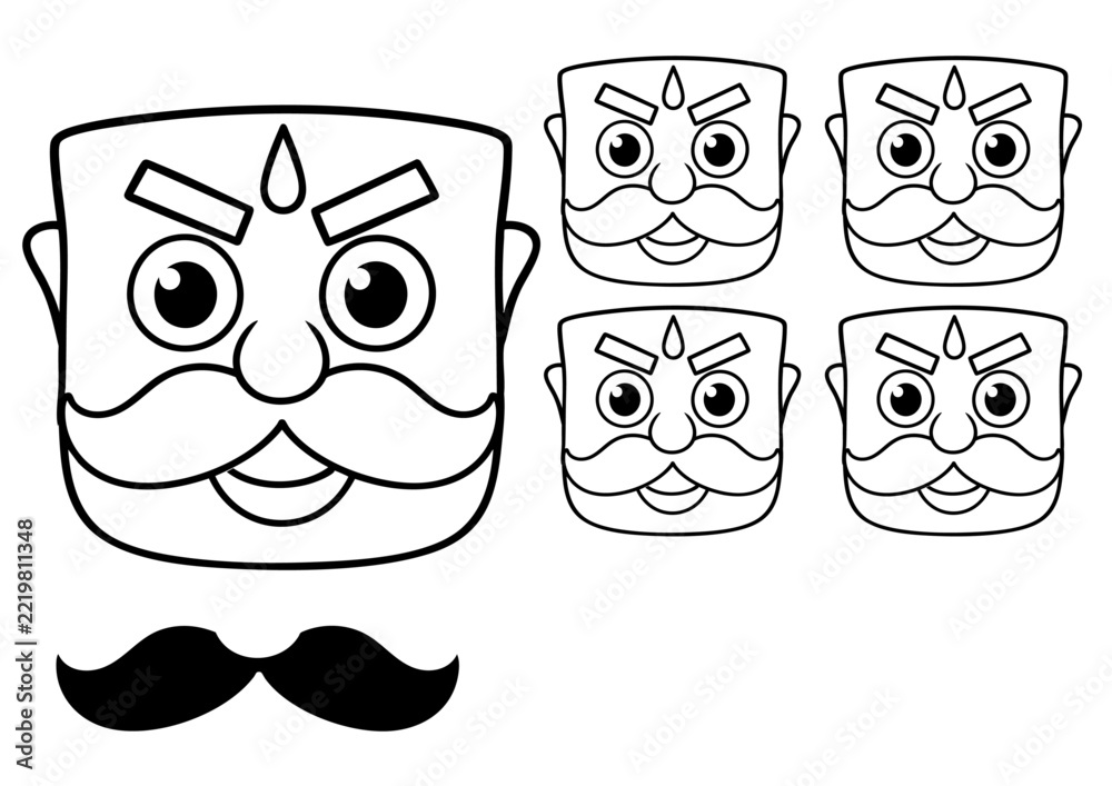 Fototapeta premium Stencil for Raavan for your Dushera festival