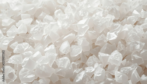 Maldon sea salt pyramid flakes macro. Gourmet culinary seasoning.