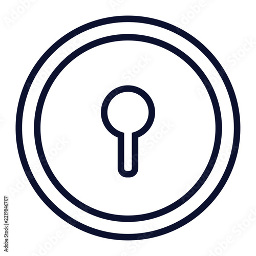 keyhole circle button icon for secure entry access control and privacy protection