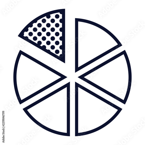 pie chart diagram icon with highlighted slice for business analytics and data presentation