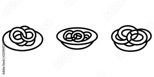 jalebi outline or line icon design bundle.