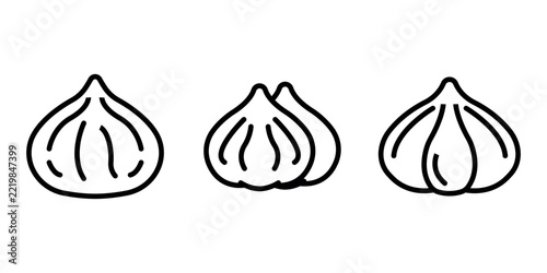 modak outline or line icon design bundle.