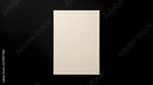 Blank cream rectangular paper card isolated on transparent background