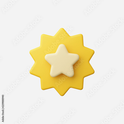 3d Realistic Badge Stars Icon vector illustration