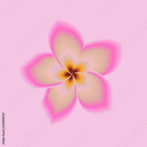 Pink Plumeria Flower Blending Illustration Vector