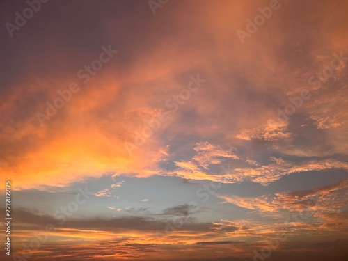sunset in the sky, red, sun