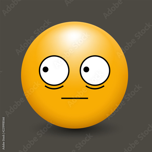 Confused facial expression. Vector 3D clip art.