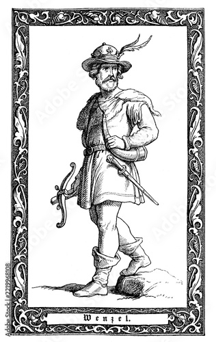 Wenceslas of Luxembourg, dynasty of the Luxembourgers, nickname the Lazy, 1361-1419, from his coronation in infancy in 1363 until his death in 1419 as Wenceslas IV King of Bohemia and from 1376 until his deposition in 1400 Roman-German King, Historical, digitally restored reproduction of a 19th century original, exact date unknown
