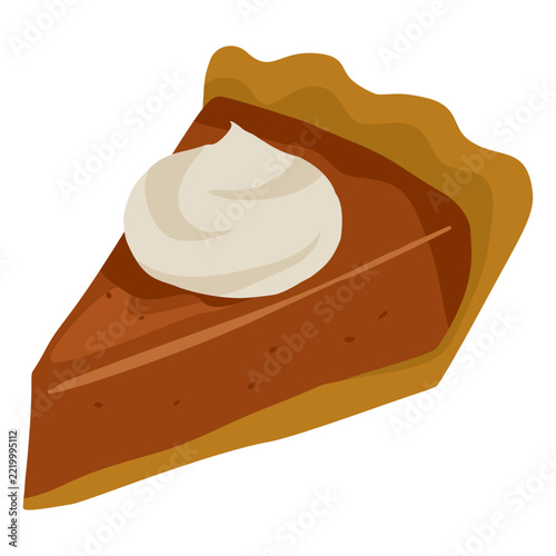 Pumpkin pie isolated.