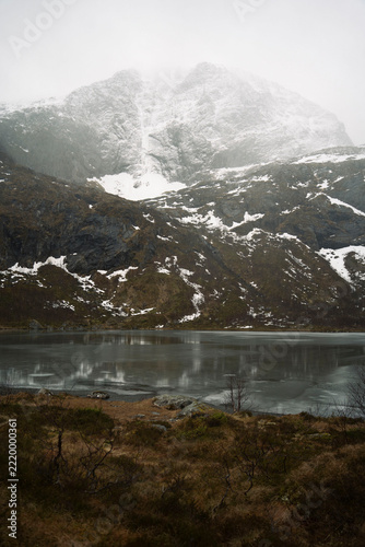 mountain lake in the winter