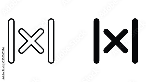 Crossed brackets vector icon design