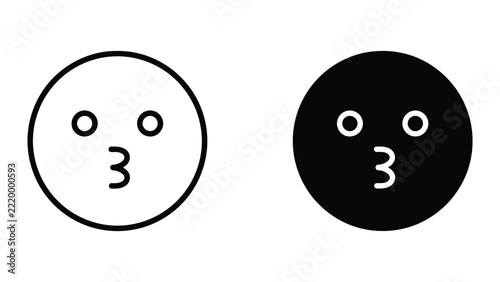 Black and white sad and surprised face emoji pair