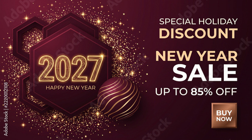 new year 2027 up to 85% off background