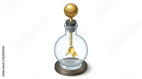 Glass electroscope physics science instrument tool for detecting electric charge energy