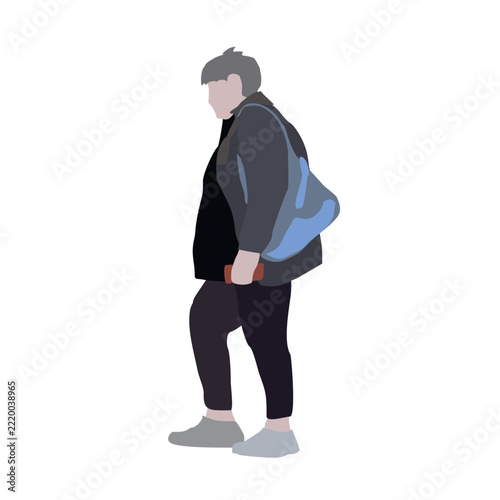 A large set of silhouettes of people. 2D image for use as an entourage. Vector flat city infographics.	
