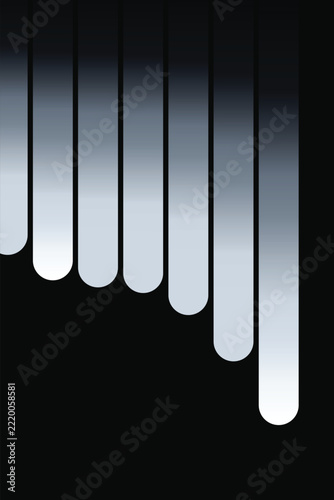Abstract monochrome vertical bars with gradient effect on dark base