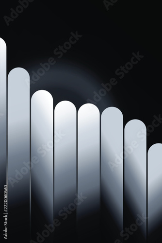 Abstract rounded bar lines silver gradients modern structural background