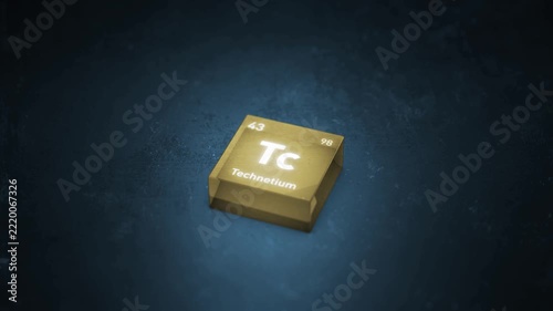 Chemical Element technetium Tc Animation. Periodic Table Series.