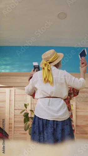 A Joyful Couple Celebrating Life Together in Tropical Attire Filled with Happiness