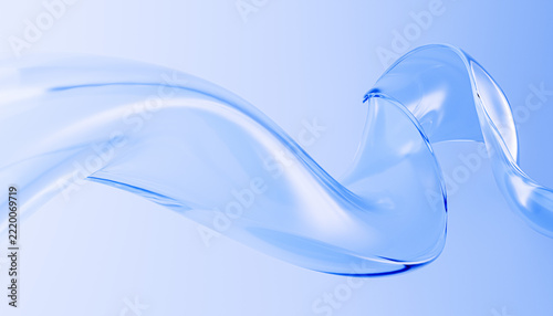 Fotografie 3d glass abstract shape in form of wave