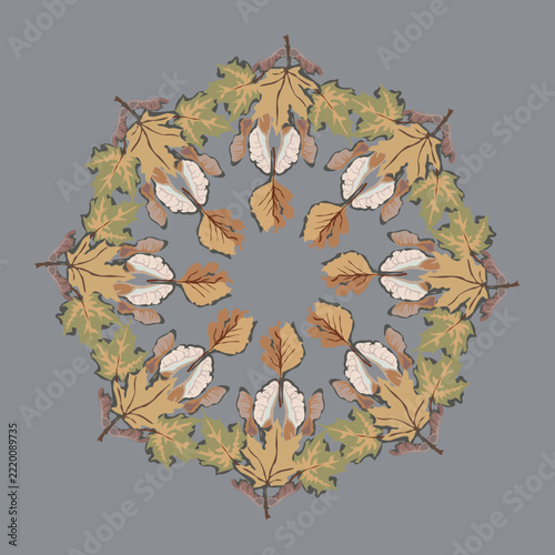 A beautiful natural pattern of maple samaras on gray asphalt. An autumn mood captured in nature's undulating lines. Eco-friendly design