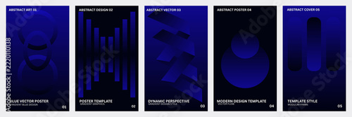 Luxury Gold Gradient Poster Collection, Abstract Black and Yellow Geometric Covers with Interlocking Rings, Crosses, and Spheres