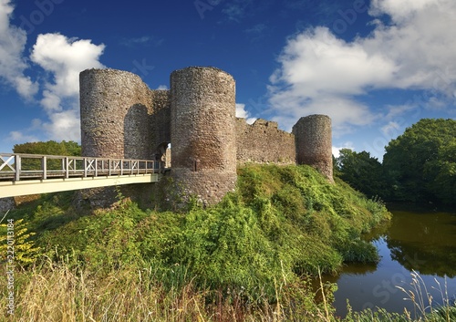 The medieval Llantilio Castle, also White Castle, circa 1185-87, Llantilio Crossenny, Monmouthshire, Wales, United Kingdom