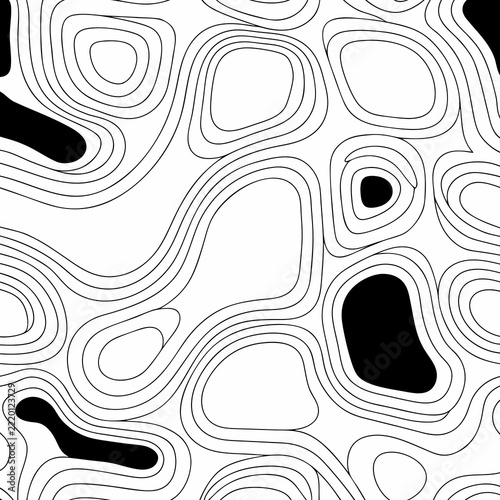 Fotografie Abstract Topographic Contour Lines Illustration On White Background