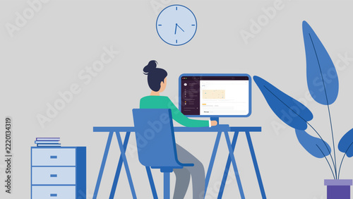 Professional Remote Work Setup with Dual Monitors in Modern Home Office